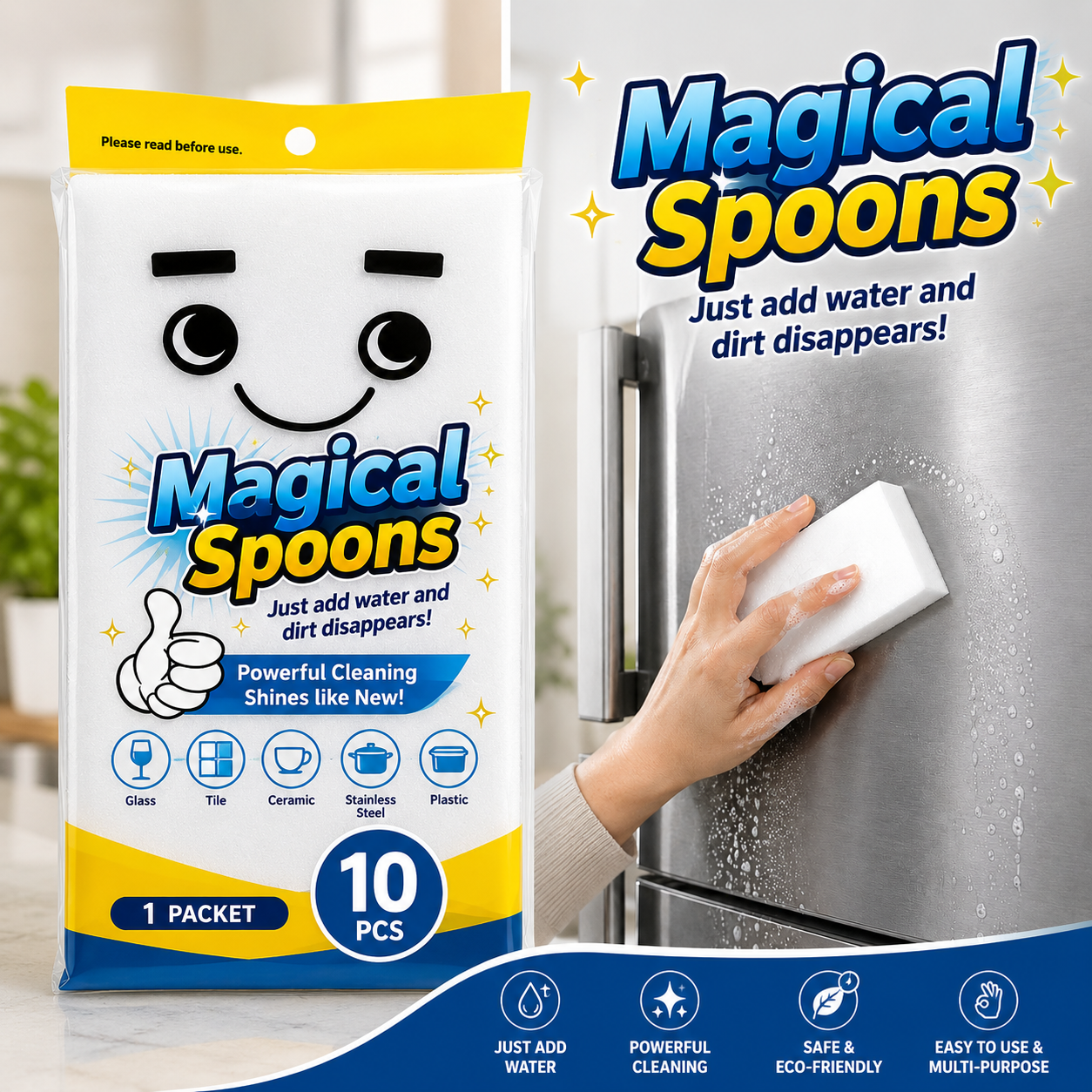 Magic Sponge Cleaner ম্যাজিকেল ফম (১০পিস)