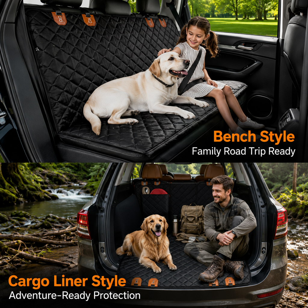 YVDKL pet dog car seat cover, 100% waterproof, hammock style design, 600D high-strength scratch resistant anti slip durable soft backrest, suitable for cars and SUVs
