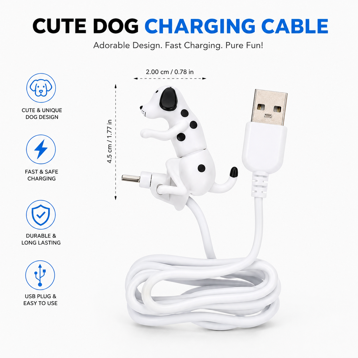 Cute Dog USB Charging Cable